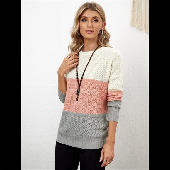 *NEW* Color Block Knit Sweater - Picture 4 of 5